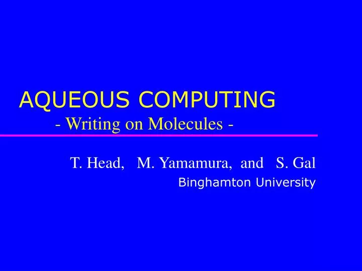aqueous computing writing on molecules