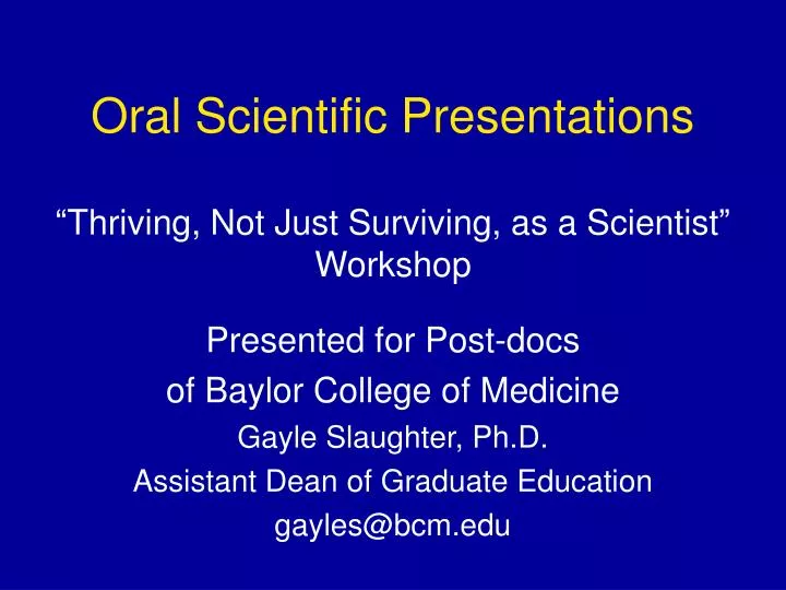 oral scientific presentations