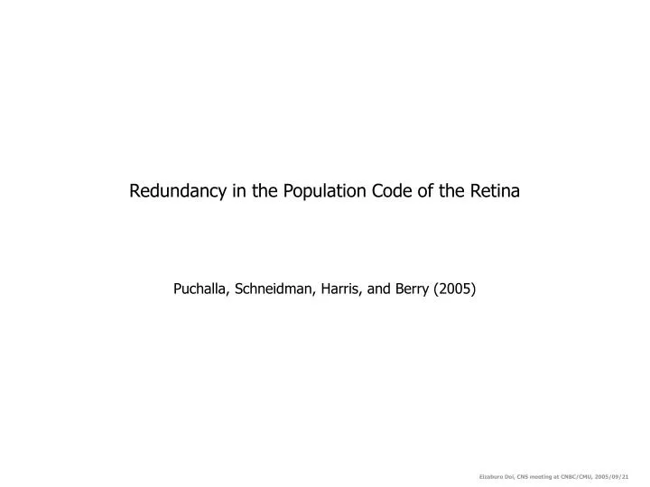 redundancy in the population code of the retina