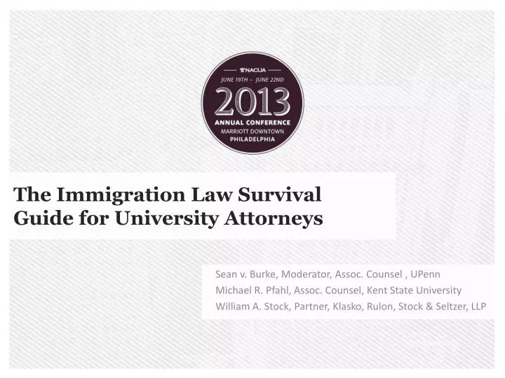 the immigration law survival guide for university attorneys