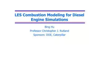 LES Combustion Modeling for Diesel Engine Simulations