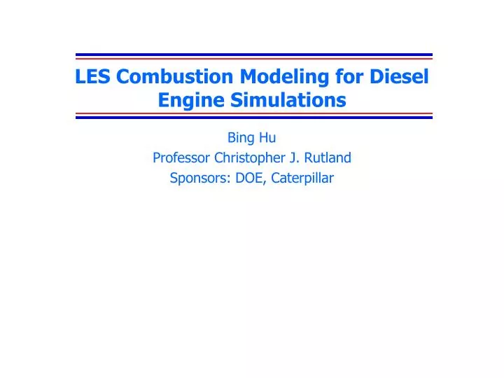 les combustion modeling for diesel engine simulations