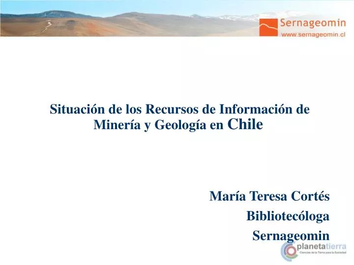 situaci n de los recursos de informaci n de miner a y geolog a en chile