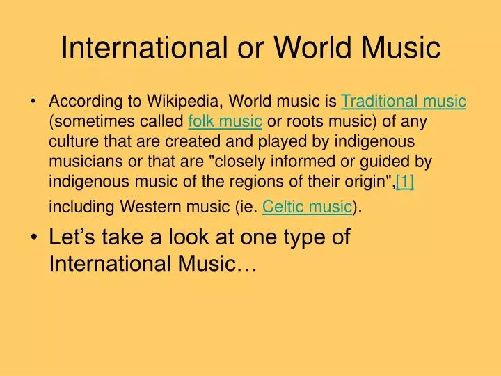 international or world music