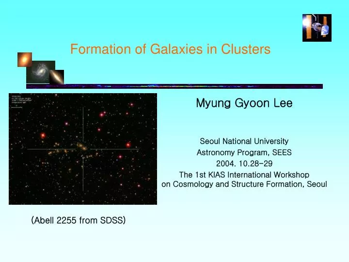 formation of galaxies in clusters