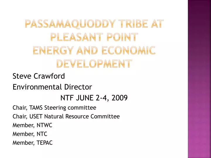passamaquoddy tribe at pleasant point energy and economic development