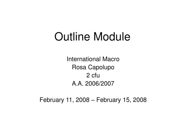 outline module