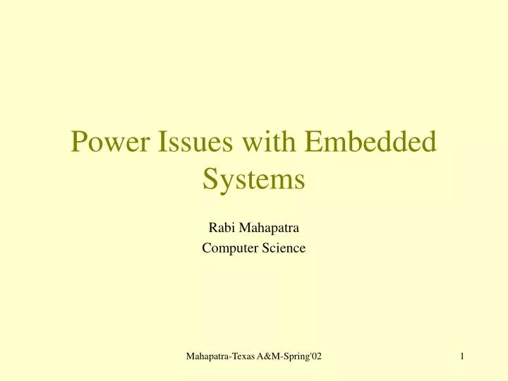 power issues with embedded systems