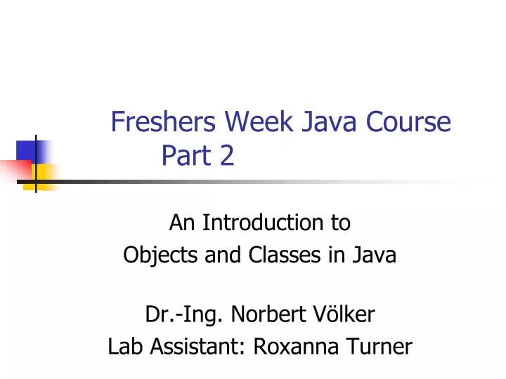 freshers week java course part 2