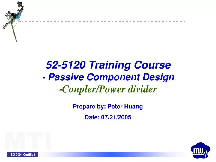 52 5120 training course passive component design coupler power divider