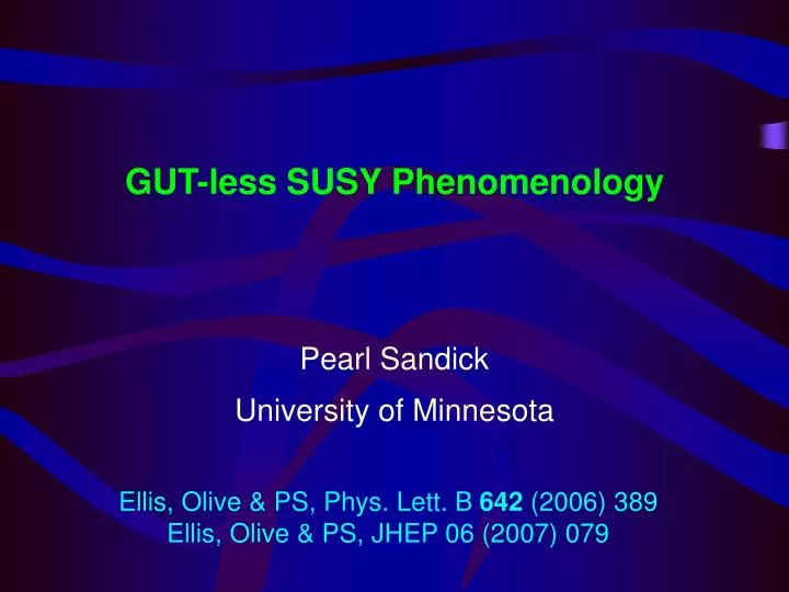 gut less susy phenomenology