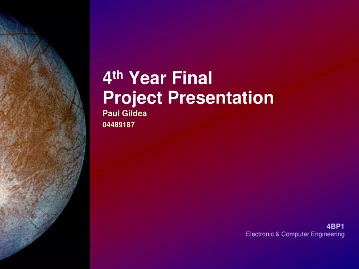 4 th year final project presentation