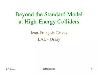 Beyond the Standard Model at High-Energy Colliders