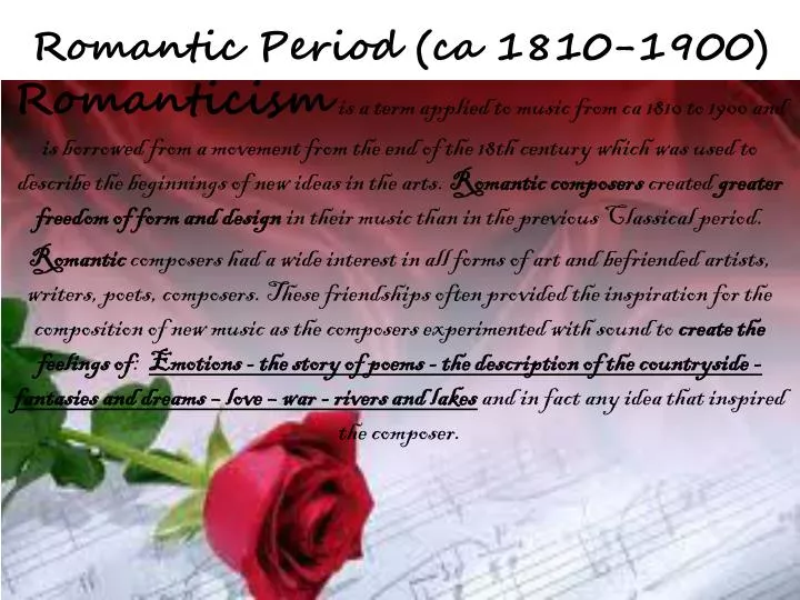 romantic period ca 1810 1900