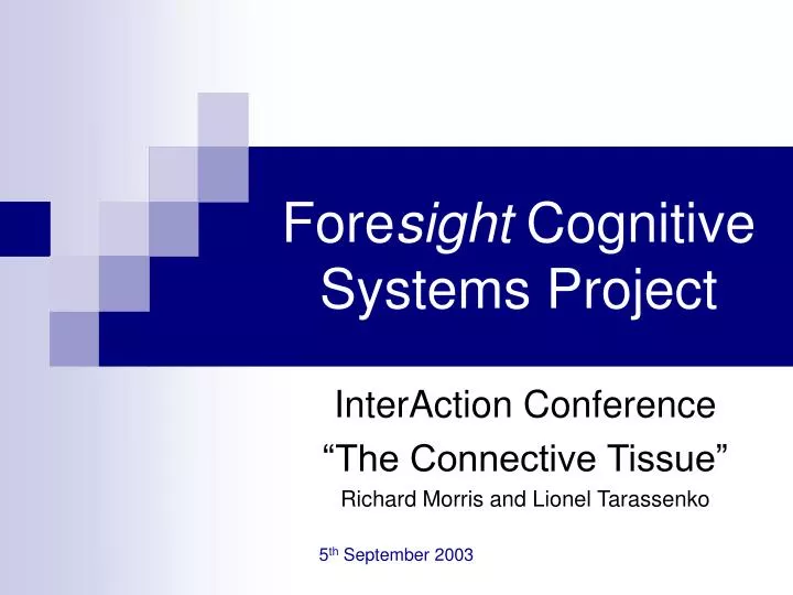 fore sight cognitive systems project