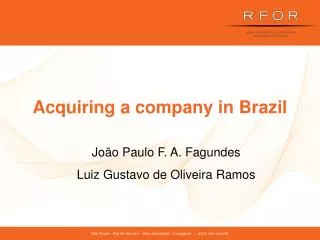 Acquiring a company in Brazil