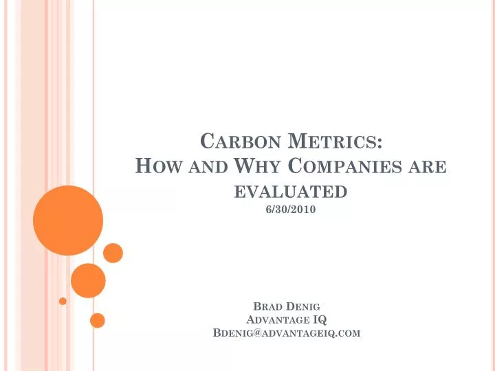 carbon metrics how and why companies are evaluated 6 30 2010