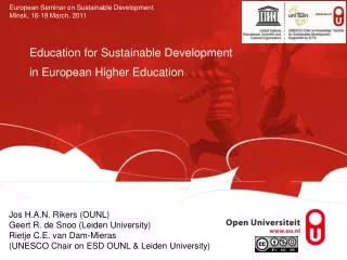 Education for Sustainable Development in European Higher Education