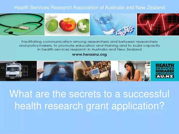what are the secrets to a successful health research grant application
