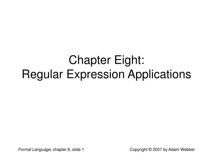 chapter eight regular expression applications