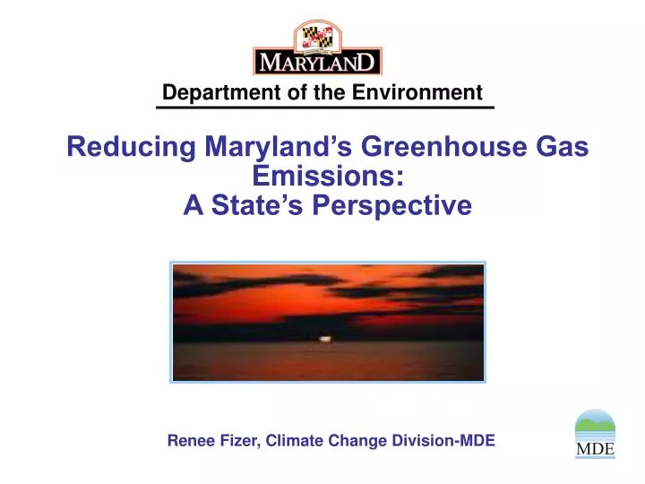 reducing maryland s greenhouse gas emissions a state s perspective