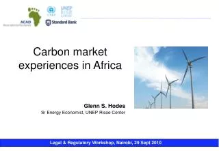 Glenn S. Hodes Sr Energy Economist, UNEP Risoe Center