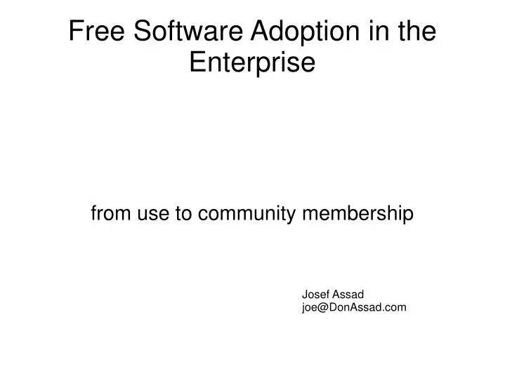 from use to community membership