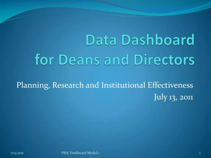data dashboard for deans and directors