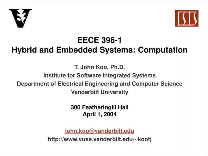 eece 396 1 hybrid and embedded systems computation