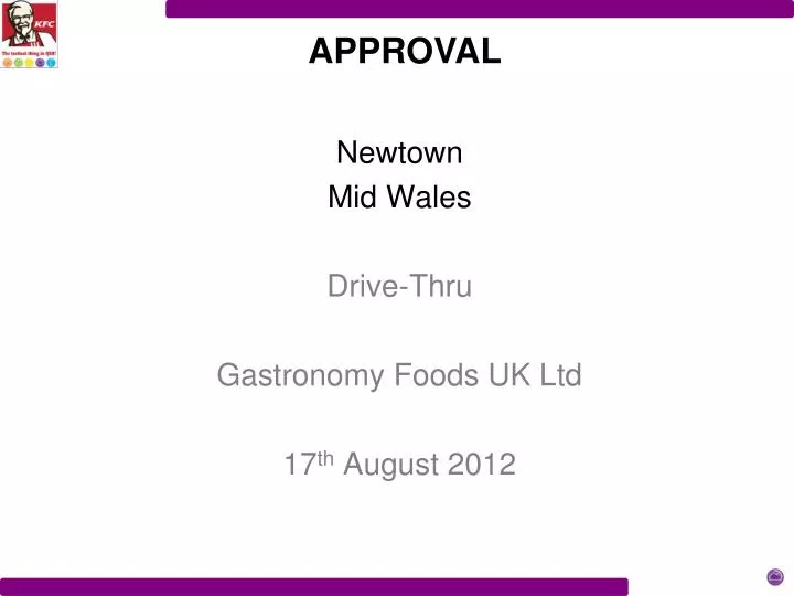 newtown mid wales drive thru gastronomy foods uk ltd 17 th august 2012