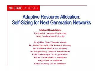 Adaptive Resource Allocation: Self-Sizing for Next Generation Networks