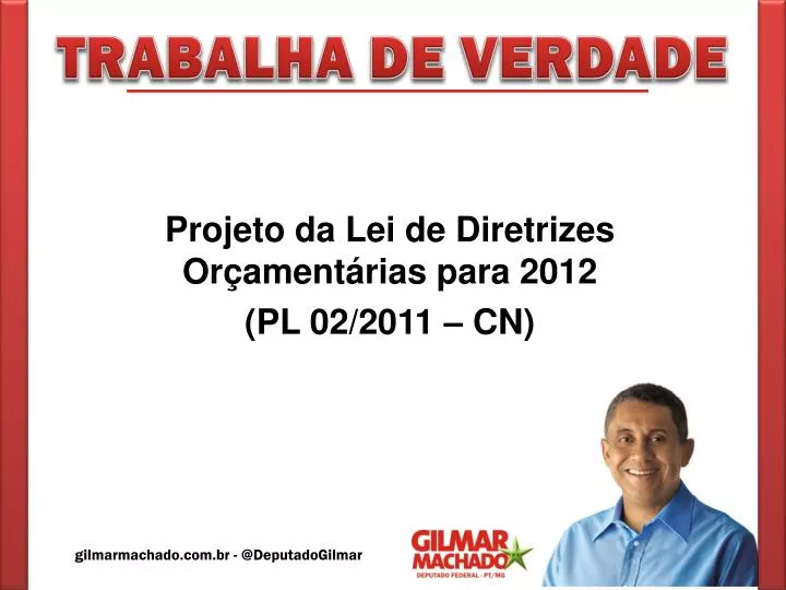 projeto da lei de diretrizes or ament rias para 2012 pl 02 2011 cn