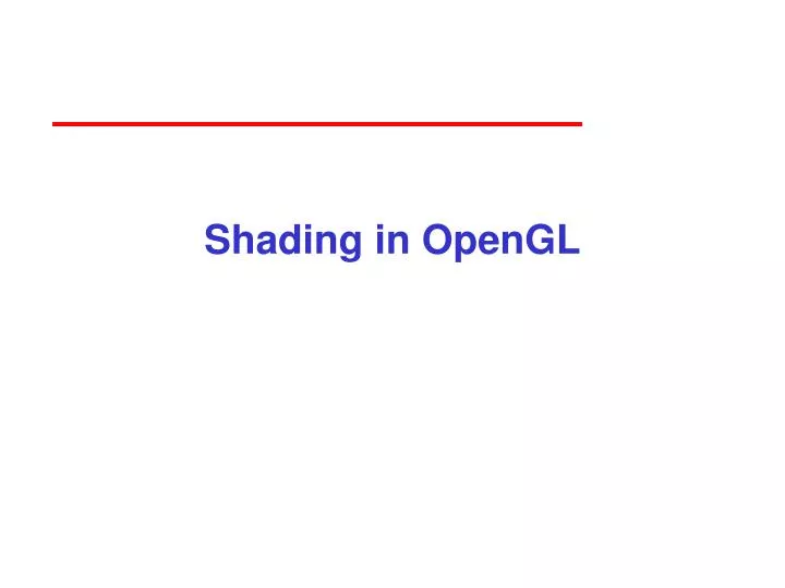 shading in opengl