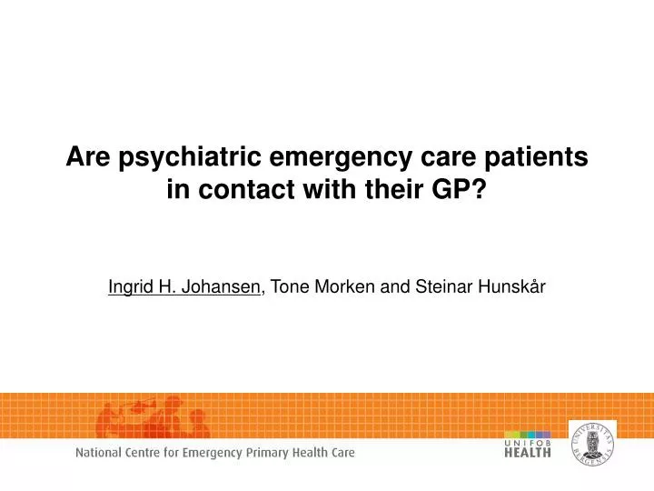 are psychiatric emergency care patients in contact with their gp
