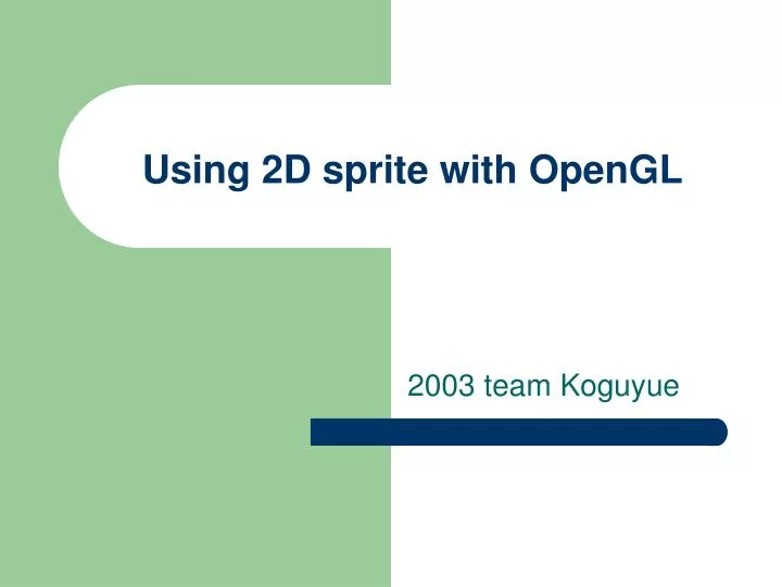 using 2d sprite with opengl