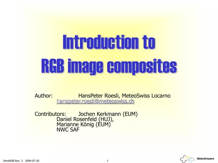 introduction to rgb image composites
