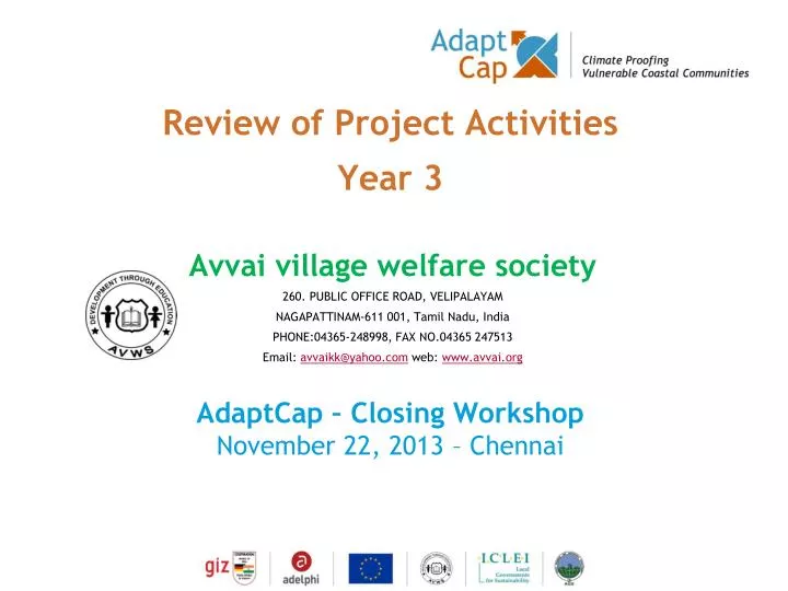 review of project activities year 3