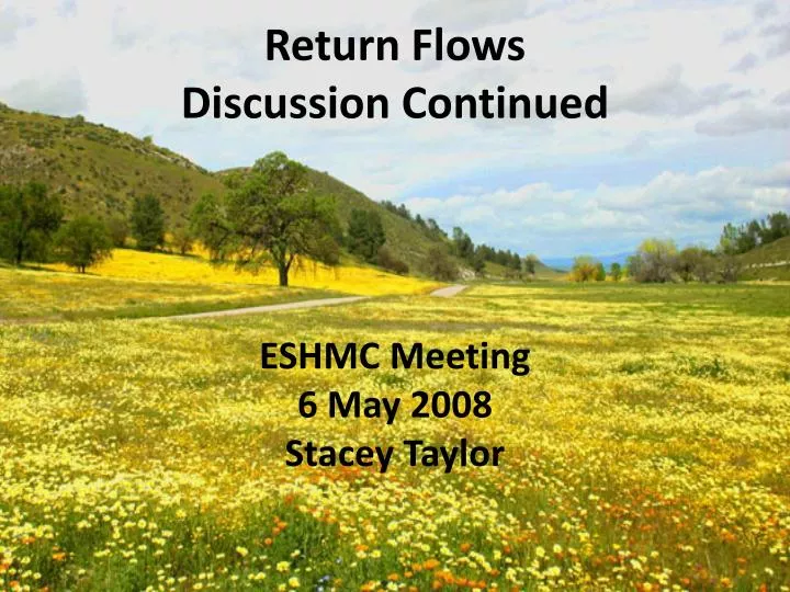 return flows discussion continued