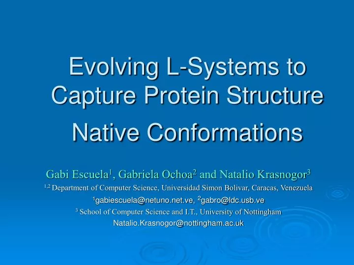 evolving l systems to capture protein structure native conformations