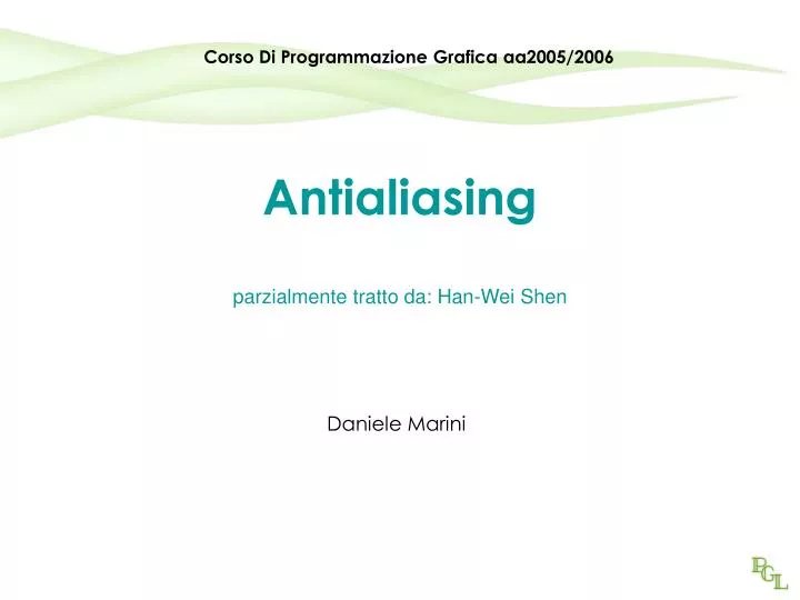 antialiasing parzialmente tratto da han wei shen