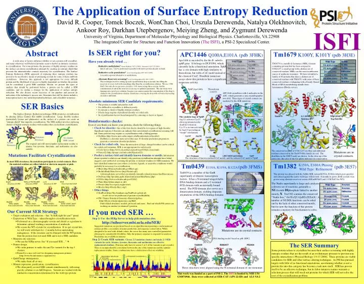 the application of surface entropy reduction