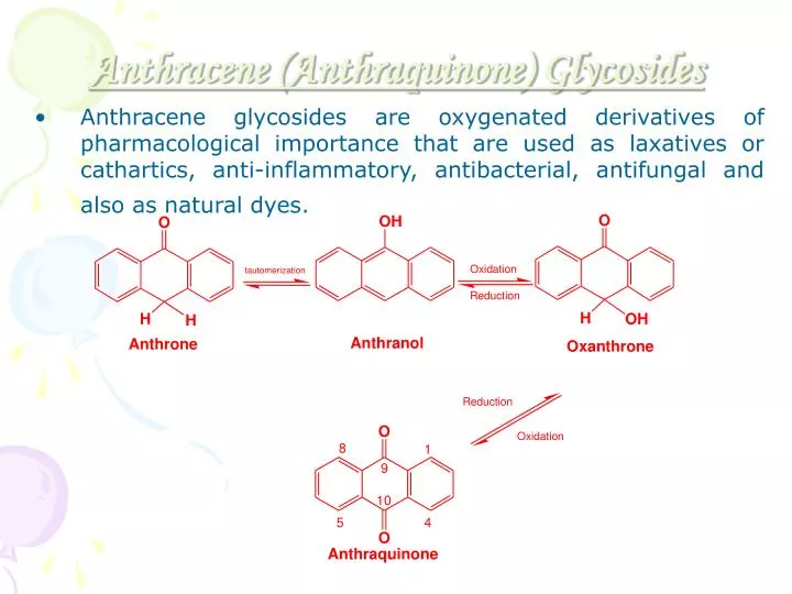 anthracene anthraquinone glycosides