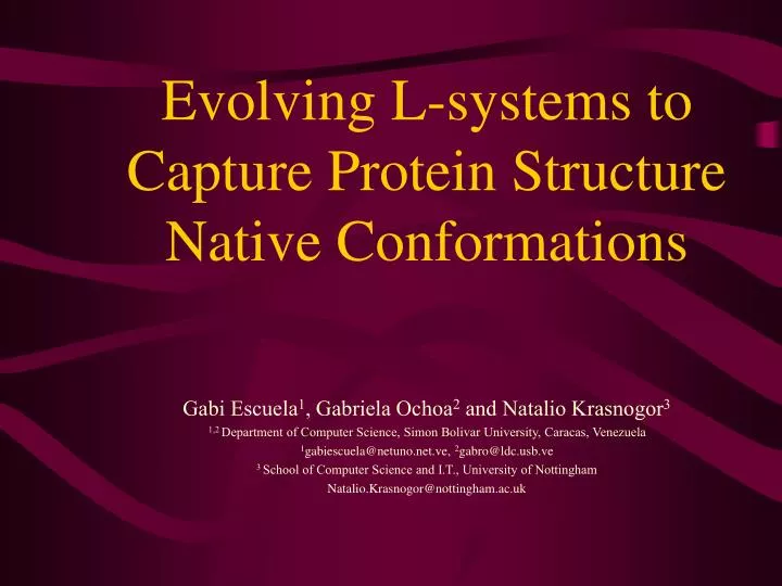 evolving l systems to capture protein structure native conformations