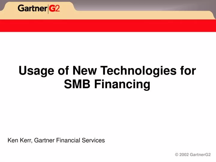usage of new technologies for smb financing