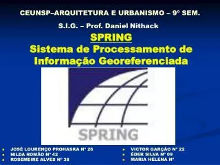 ceunsp arquitetura e urbanismo 9 sem s i g prof daniel nithack