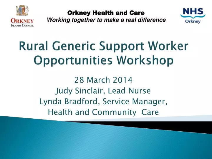 rural generic support worker opportunities workshop
