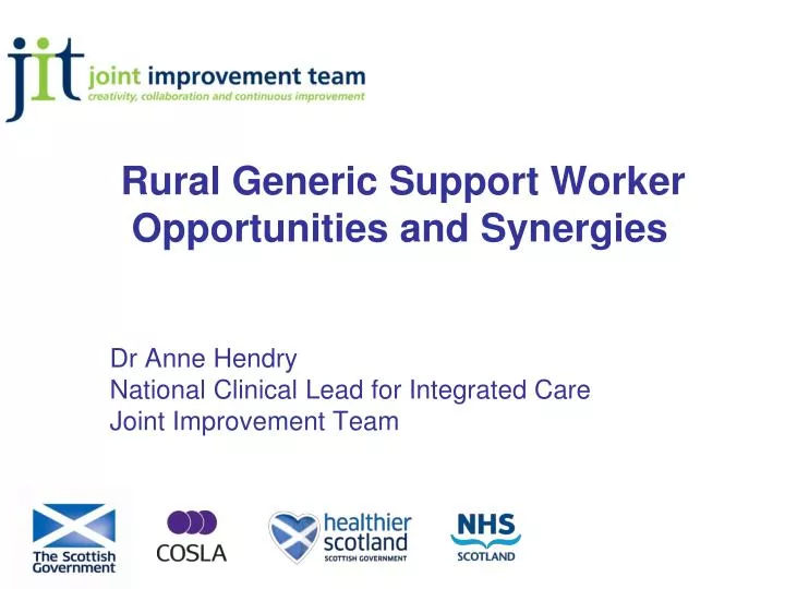 rural generic support worker opportunities and synergies