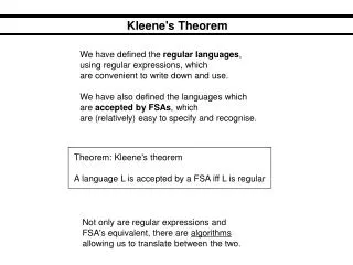 Kleene's Theorem