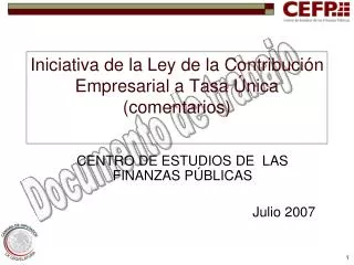 iniciativa de la ley de la contribuci n empresarial a tasa nica comentarios