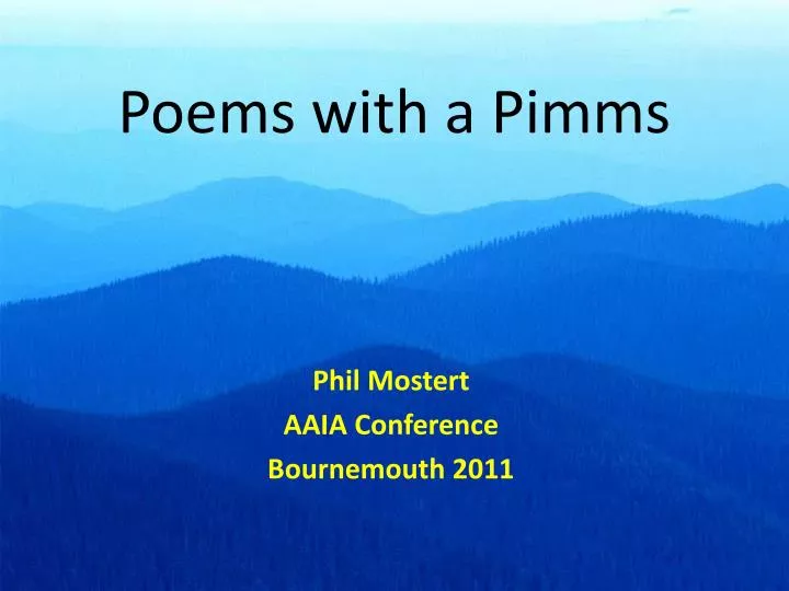 poems with a pimms